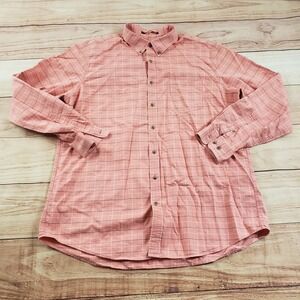 Eddie Bauer Shirt Mens Extra Large Tall XLT Orange Outdoor Long Sleeve Hiking‎